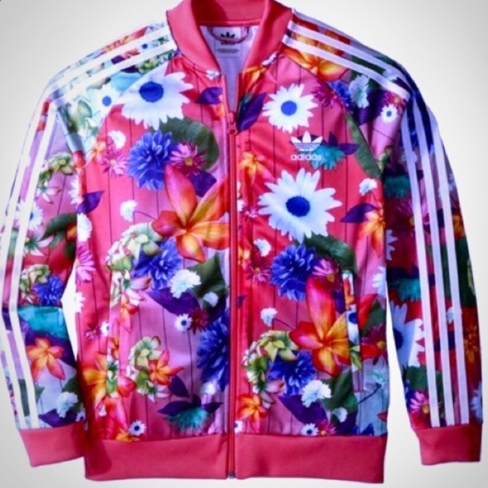 LIKE NEW Adidas Bomber-style Floral Track Jacket